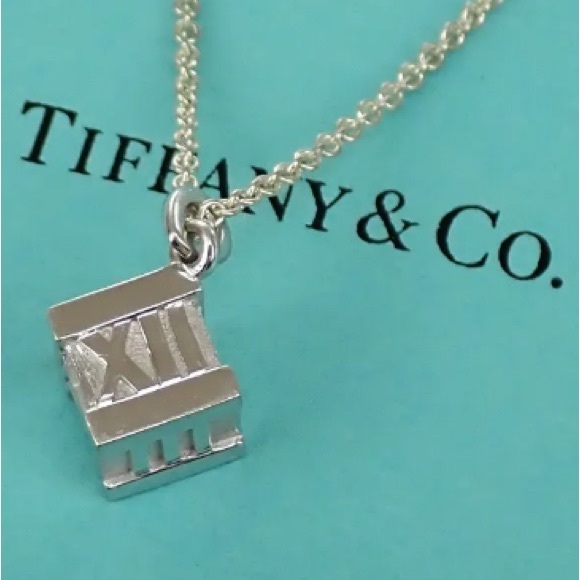 Authentic Vintage Tiffany & Co. Atlas Cube Chain Necklace Pendant - Picture 9 of 9